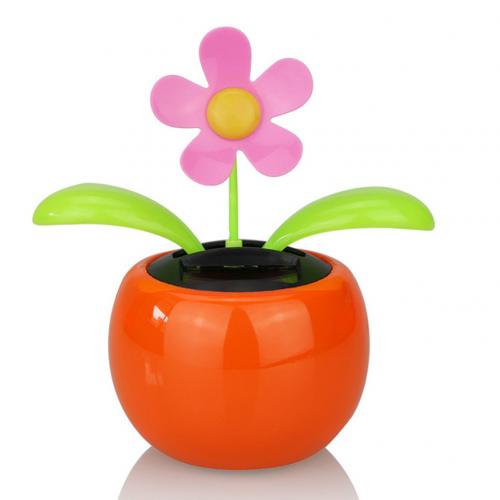 Soldrevet dansende blomst flip flop blade bil display instrumentbræt legetøj: Orange
