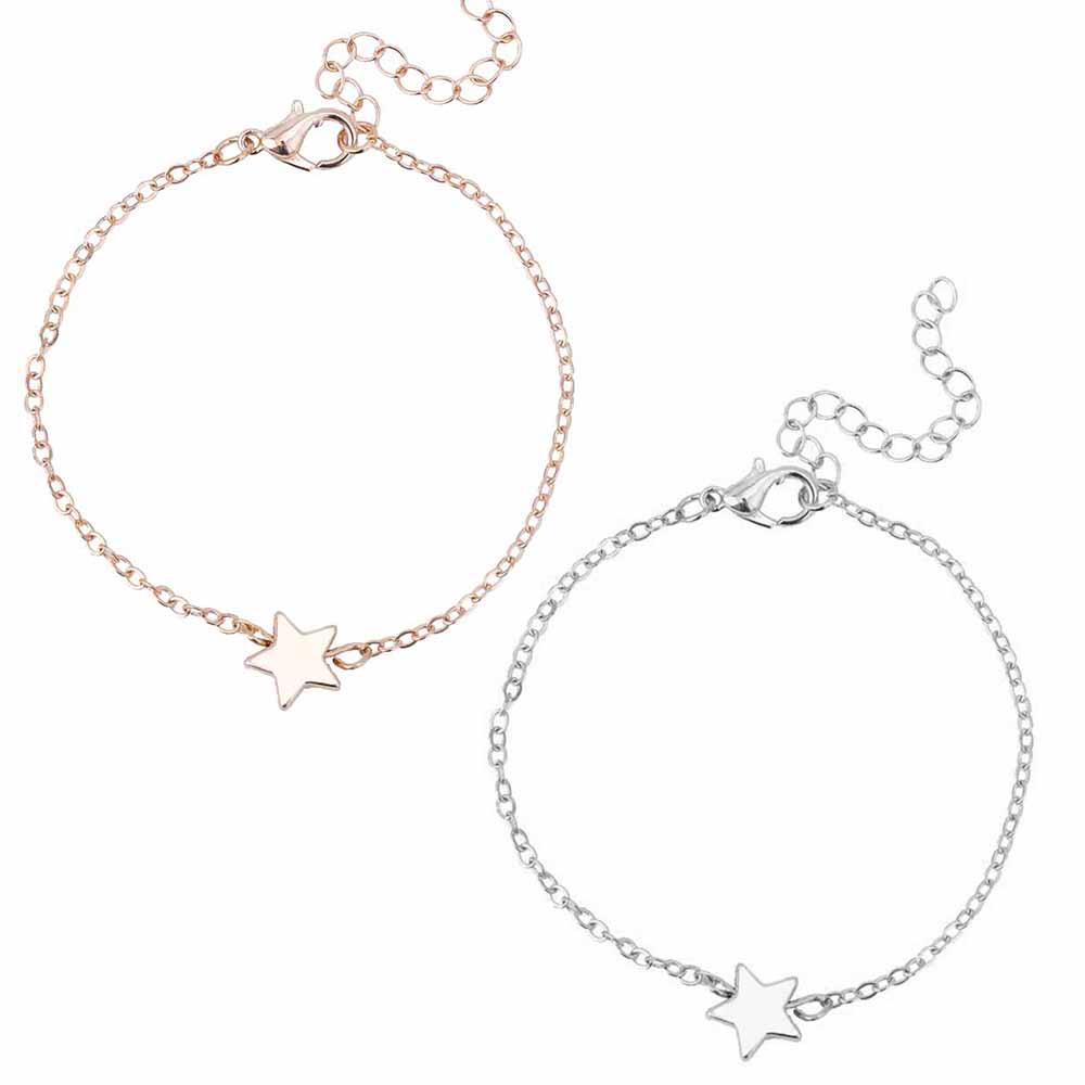 IPARAM pulsera de cadena colgante estrella de cinco puntas pulsera de pareja joyas amistad para amigos amante