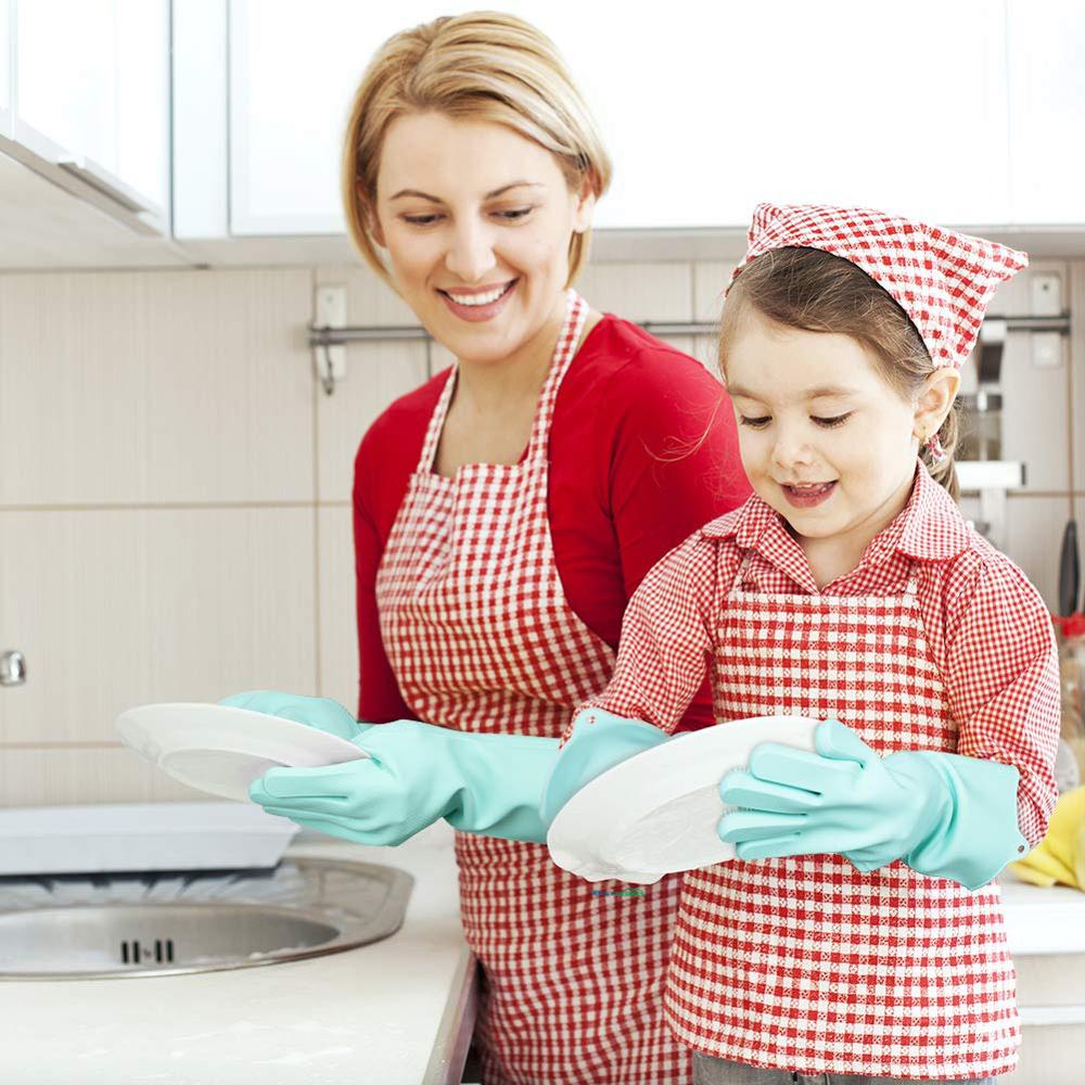 Magic Silicone Gloves Scrubbing Gloves For Dishes Dishwashing With Scrubbers Dish For Kitchen Car Wash And Pet Care 1Pair