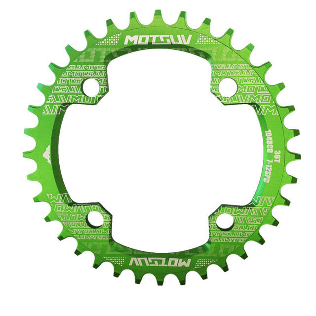 MOTSUV 104BCD Narrow Wide 38T 36T 34T 32T Bicycle Chainring,BCD 104 with 4 Bike Steel Screws, Single 12 11 10 9 8 Speed,Plato MT: Yellow / 32T