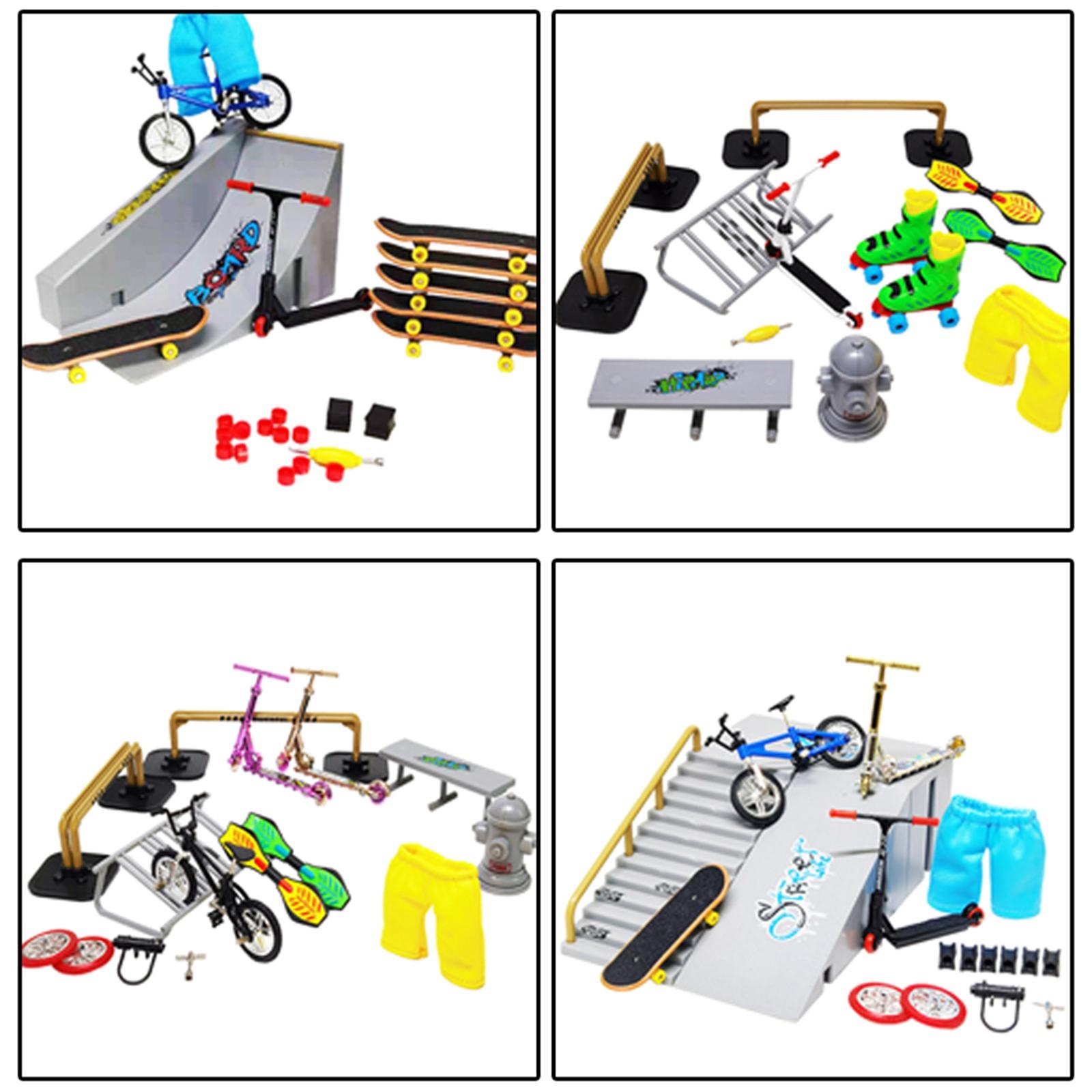 Jouets de vélo de Skateboard à doigts, rampe à main, Mini Scooter, Kit de planche à roulettes pour l&#39;entraînement, la Coordination des doigts