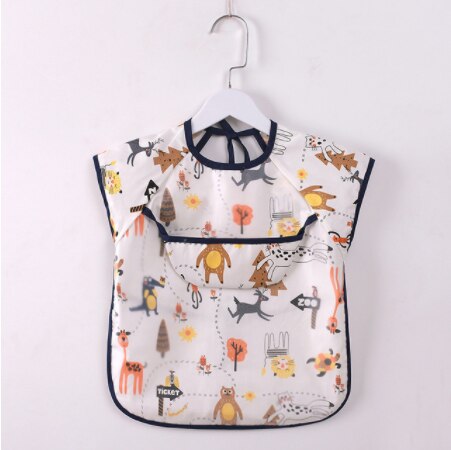 Waterdichte Baby Eten Kinderen Tekening Mouwloze Baby Bandana Slabbetjes Schattige Slabbers Zachte Katoenen Baby Bib Maaltijd Burp Eva Doeken: E