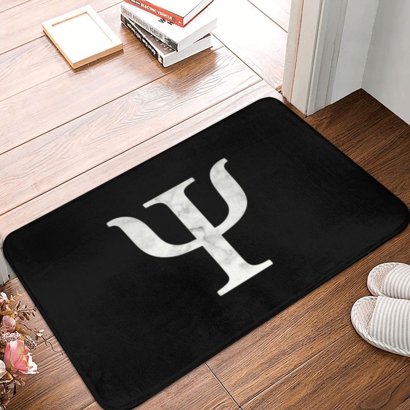 Custom Psychology Marble Psi Symbol Doormat Anti-Slip Entrance Room Door Floor Mat Psychologist Teacher Garden Carpet Rug