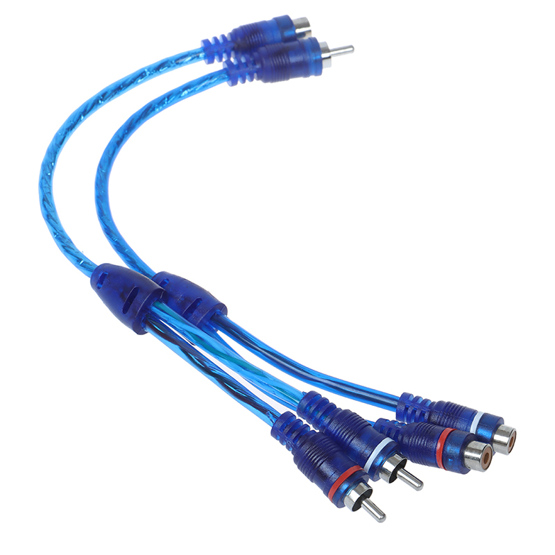 Car MP3 Audio RCA Y Splitter Cable Adapter Cord Converter for Car AUX Amplifier