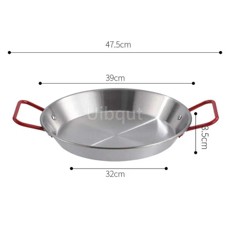 Rustfrit stål god spansk paella pande fisk og skaldyr ret koreansk stegt kylling ret ost komfur binaural frugt sukker pande: Himmelblå
