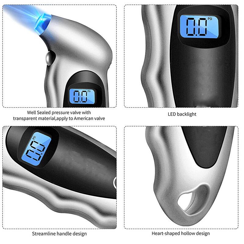 Reifen Luft Manometer Meter Elektronische Digital Lcd Auto Reifen Manometer Barometer Tester Werkzeug für Auto Auto Motorrad