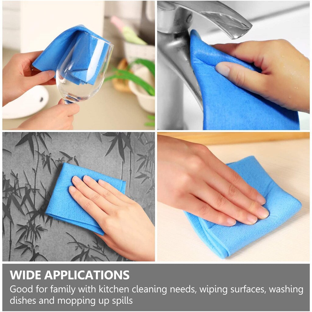 Kitchen Rag Cellulose Sponge Cloth Super Absorbent Water Absorbent 10pcs Can Be Reused With Good Cleaning Effect Cleaning Cloths