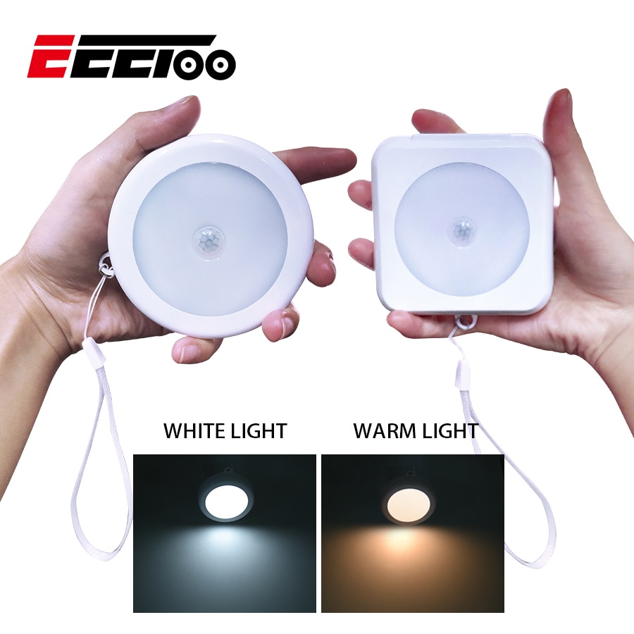 EeeToo Motion Sensor Nachtlampje voor Kinderen Kabinet Trappen Lichten PIR Infrarood LED Sensor Muur Nacht Lamp Emergency Nachtlampje