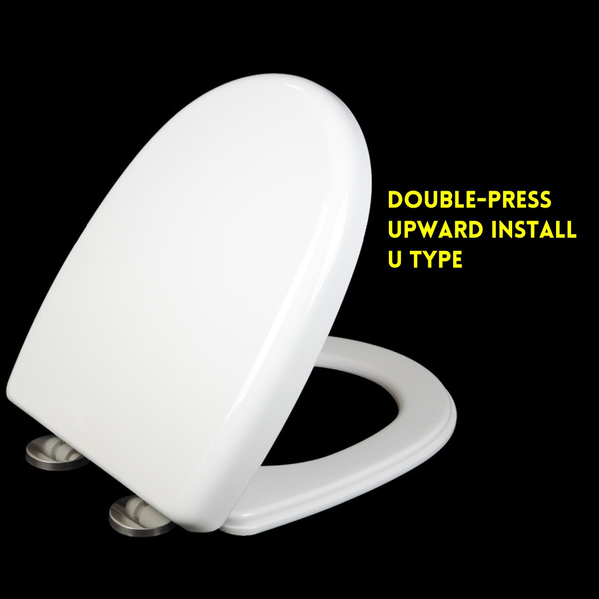 1Pcs PP Universal Slow-Close Toilet Seat Lid Cover Set Thicken Replacement Antibacterial Square Round U Type Toilet Seats Cover: C U Type