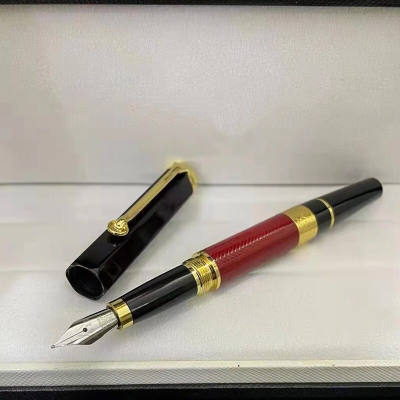 Pluma estilográfica de lujo para hombre y mujer, pluma de tinta de lujo MB, gran escritor, William Monte, metal, romero, blanc, sin caja, novedad de 2022: Red-gold