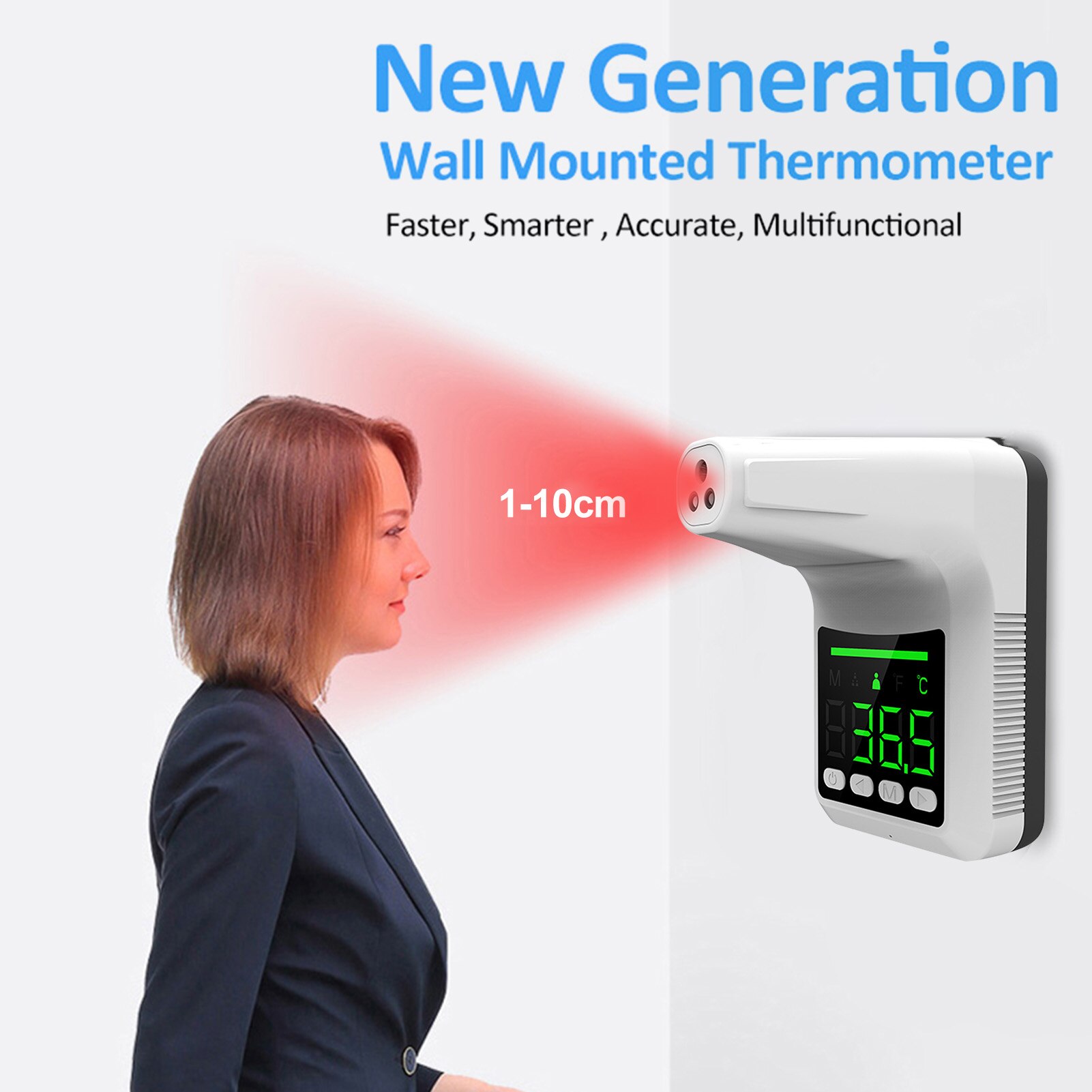 Wall Mounted Non-Contact Infrared Forehead Thermometer Forehead Infrared Digital Contactless Temperature Measuring Machine