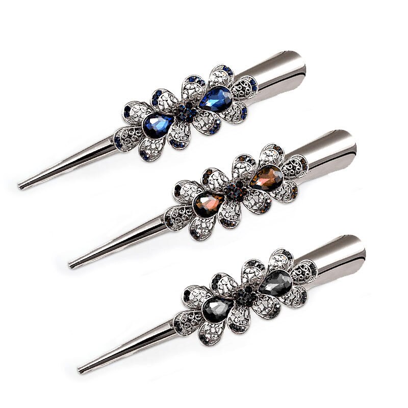 Retro Hair Jewelry Rhinestone Crystal Flower Hairgrips Hair Clips Women Hair Accessories