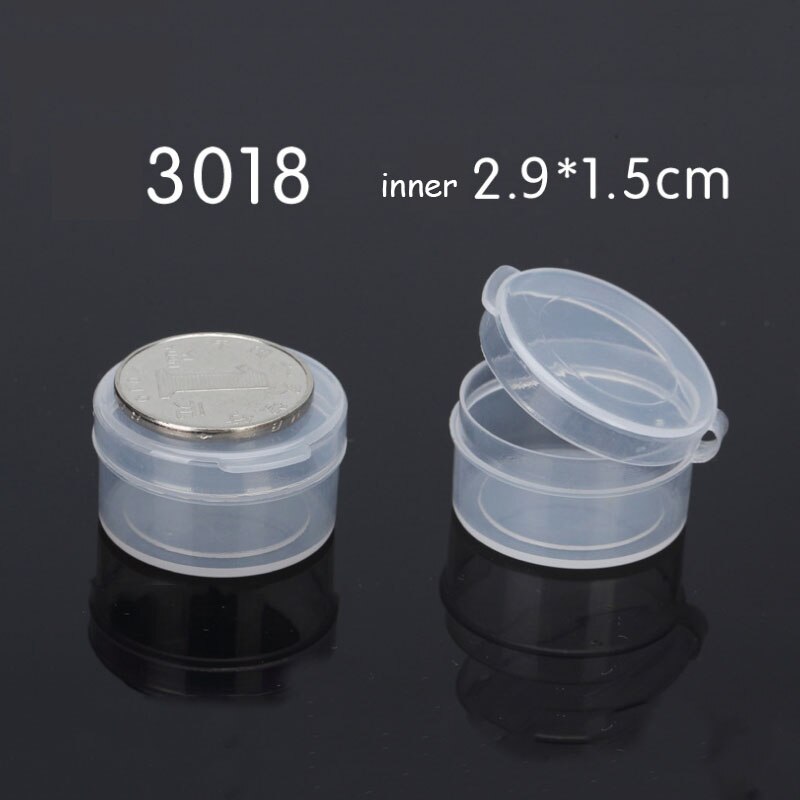 14 sizes Round Small Plastic Box Transparent Box Clear Storage Jars Mini Parts Jewelry Display Box Container Sample Organizer