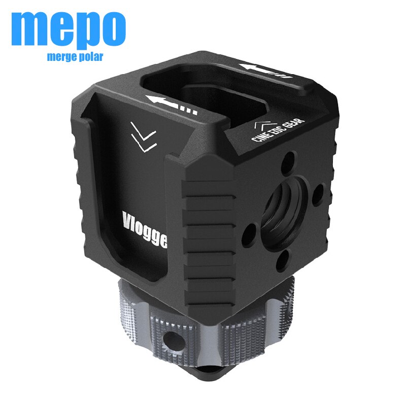 Vier Demping Hoofd Uitbreiding Poort Verbinding Microfoon Op Camera Mount Shoe Base Set Adapter Voor Video Light 1/4 ''schroef 3/8''