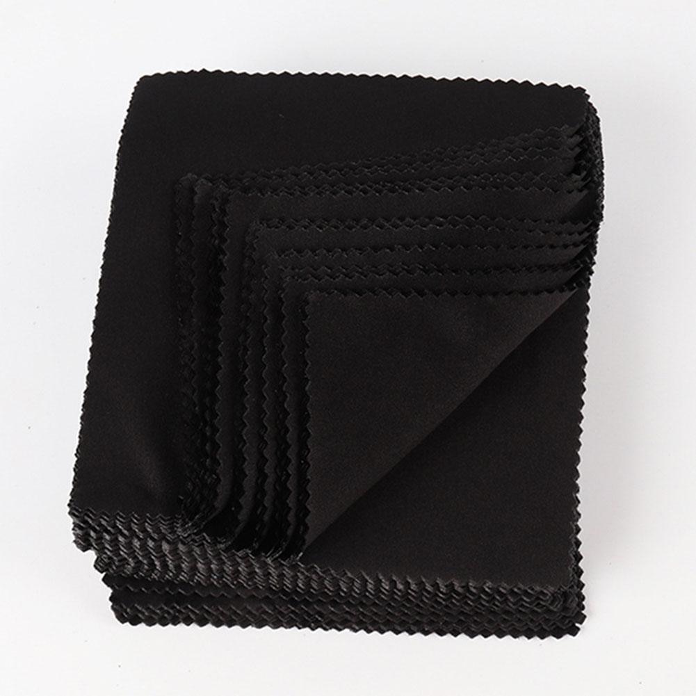 10 stk briller klut mikrofiber rensekluter rengjøring briller linse klær briller klut briller tilbehør svart