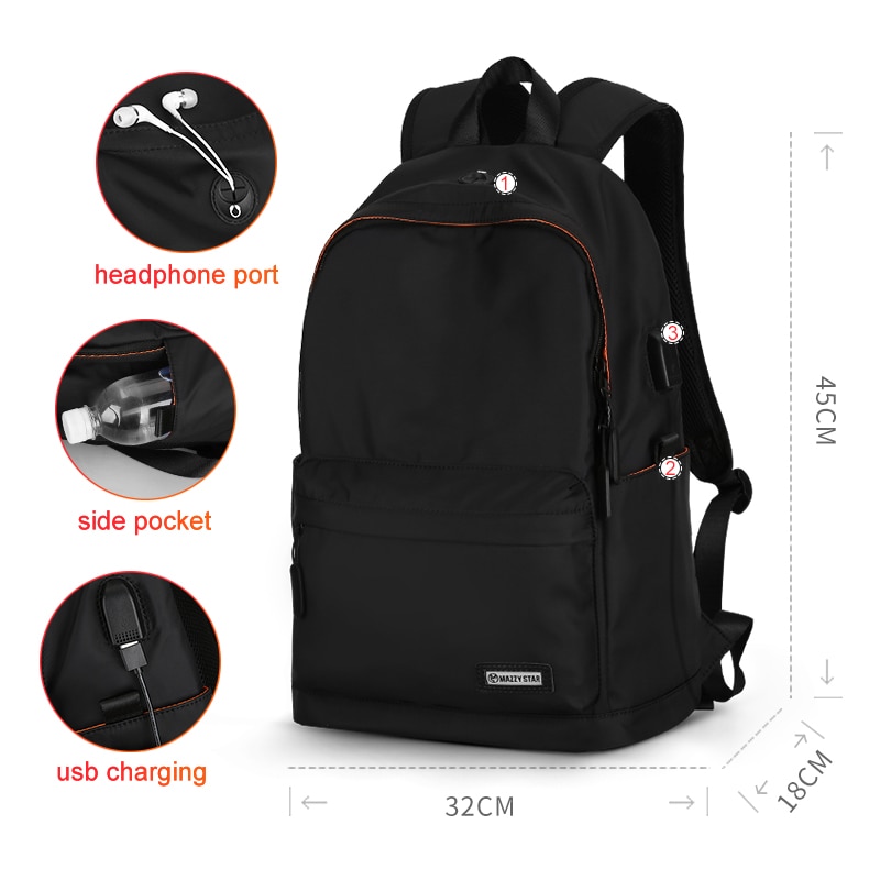 Mazzy Star Waterdichte Rugzak Mannen Casual Daypacks USB Lading Laptop Rugzak Past 15.6in Mode Schooltas Mochila Hombre 8018