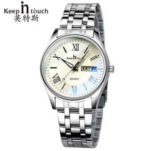 Houden In Touch Bruiloft Paar Horloges Voor Liefhebbers Staal Waterdicht Koppels Horloge Man En Dames Jurk Mannen Klok Reloj hombre: white women watch