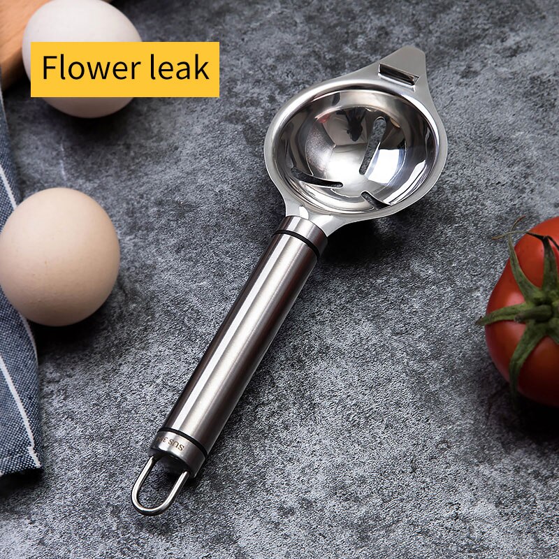 Rustfrit stål æggehvide separatorværktøjer ægblomme filter gadgets køkken tilbehør adskille tragt ske ægdeler værktøj: -en