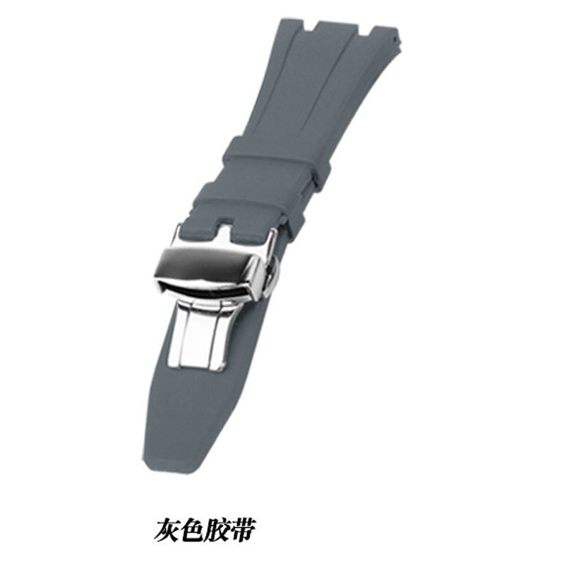 Butterfly buckle GA2100 3rd Modified Accessories Strap GA2100 Gen3 Rubber Strap Adapter for Casio G-SHOCK GA2100 Stainless steel: grey-Strap