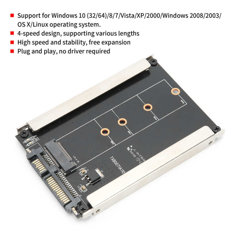 M.2 to SATA3.0 Expansion Card Conversion Card M.2 to SATA3.0 Expansion Bkey Adapter SSD State Drive Interface with Good