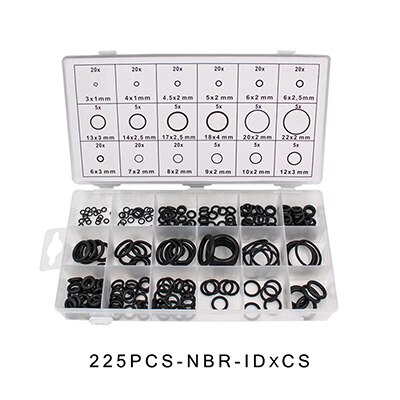 O-ring vandtæt olie- og slidbestandig gummi ringforsegling nbr tætning nitril vaskemaskine gummi oring sæt sortiment sæt sæt kasse: Bbnb -225