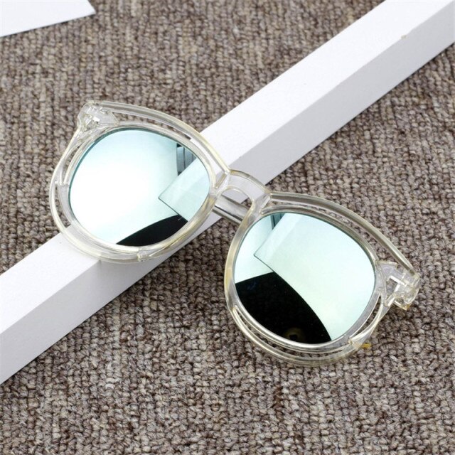 Nueva Color dulce para niños gafas de espejo reflexivas Unisex niños niñas gafas de sol niños gafas bebé protección UV: 2