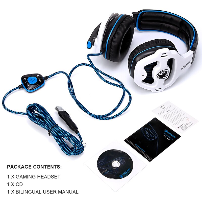 Sa903 Kopfhörer 7,1 USB PC Headset Tiefe Bass Gaming Kopfhörer Mit LED Mikrofon Für Spiele-Player