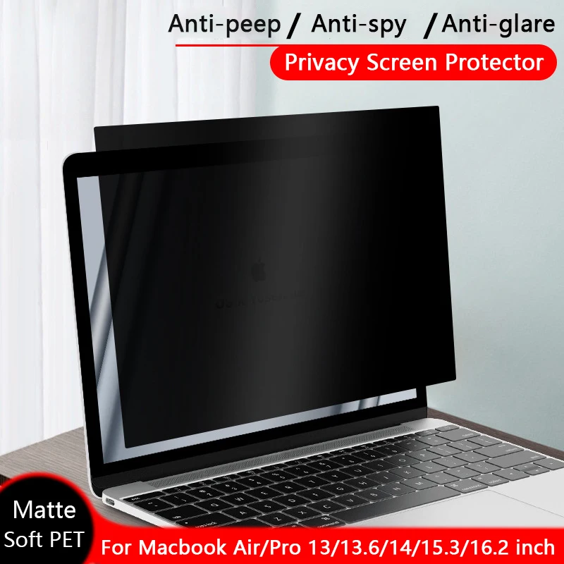 Skærmbeskytter til bærbar computer, beskyttelse af personlige oplysninger, til macbook air 13 13.6 15 tommer  m1 m2 pro 14 16 , privatlivsfilter, anti-spy notebook-film, antirefleks