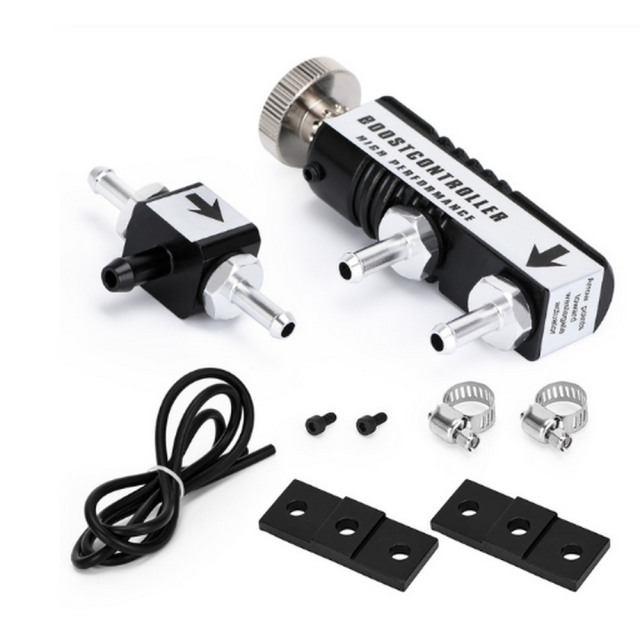 Universal ADJUSTABLE MANUAL TURBO 1-30 PSI IN-CABIN BOOST CONTROLLER KIT Turbocharger Controller Car Accessories: black