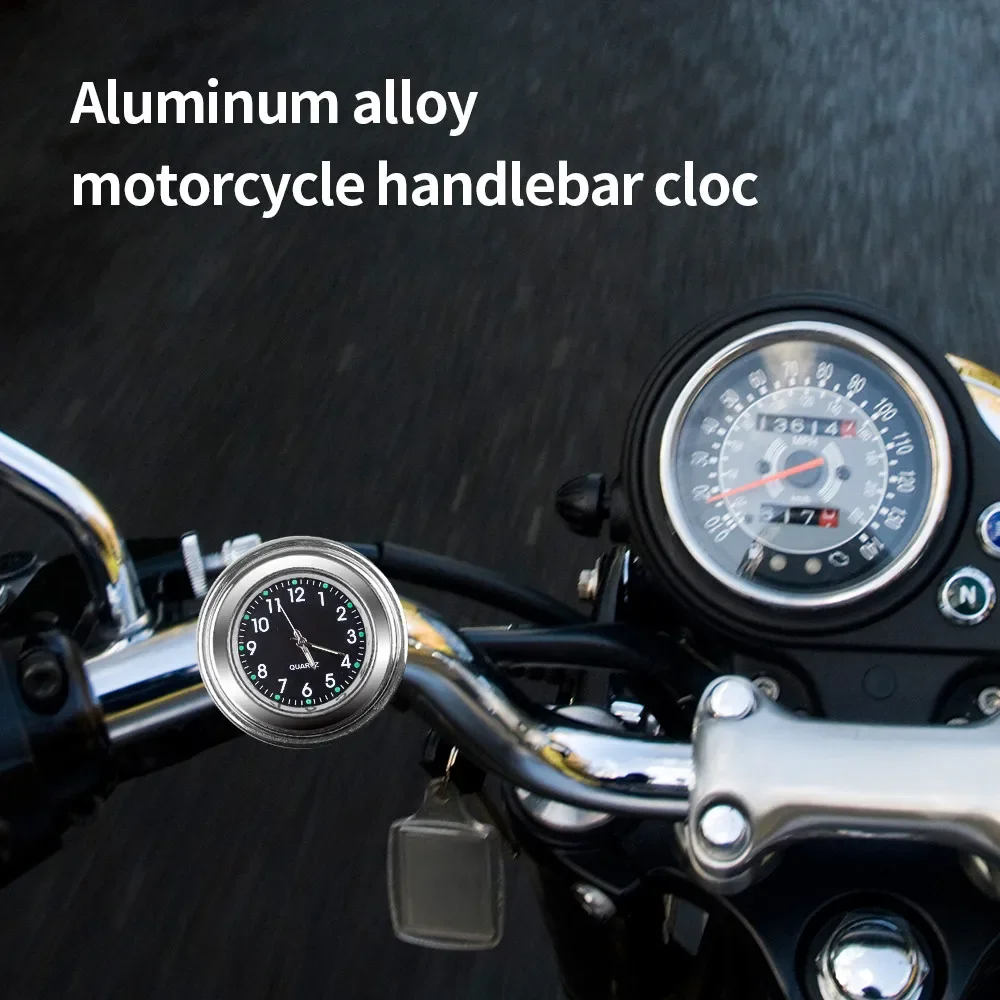 Zwart Wit Kleur Klok Tijdschema Klok Compatibel Voor 22-25mm Motorfiets Modificatie Motor Fietsstuur Horloge N0HF