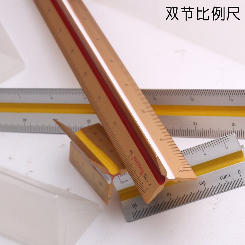 REDCIRCLE Architect's Scale Ruler Aluminum Triangular Scale Precision Metal Building 1PCS