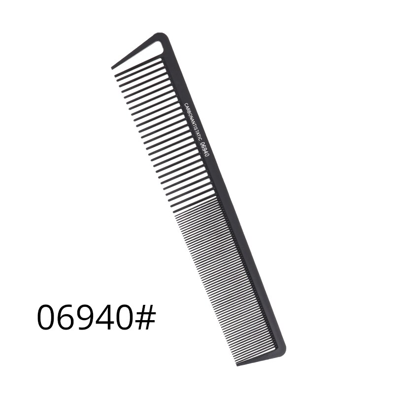 Top Friseur Pinsel Afro Kamm Schwanz Kamm Schwarz Carbon Faser Und Edelstahl Spieß Und Wärme Beständig Teasing Kamm: 06940