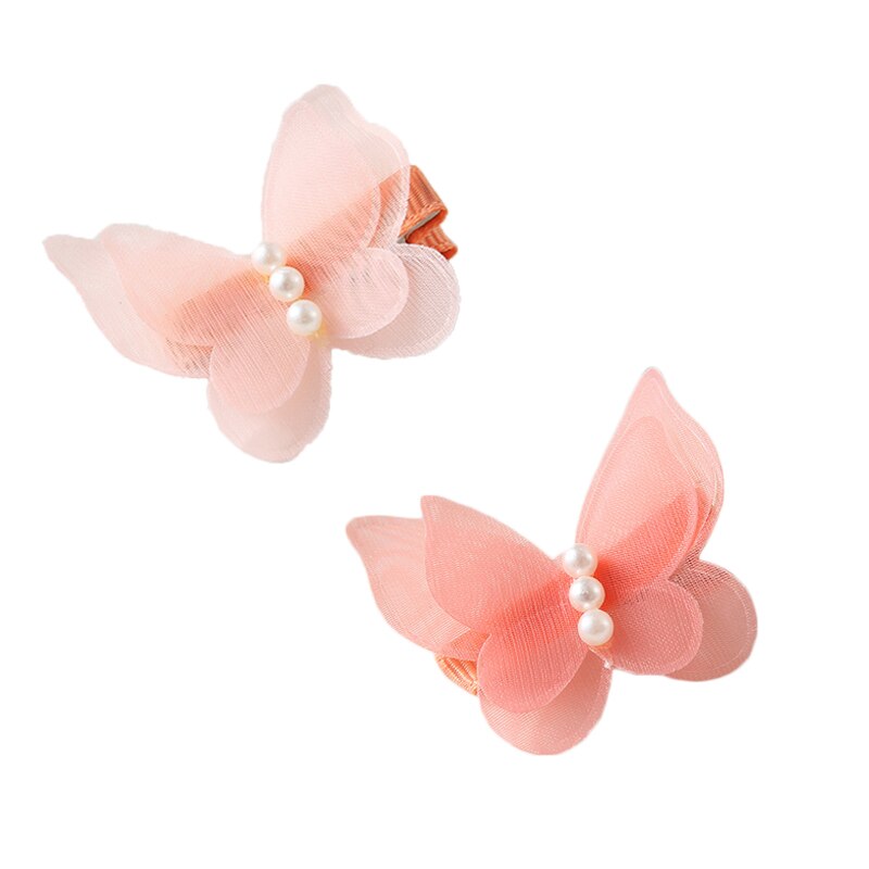 2PCS/Set Girls Colorful Dream Butterfly Cartoon Hair Clips Hair Pin For Baby Children Kids Princess Clothing Accessories: 08