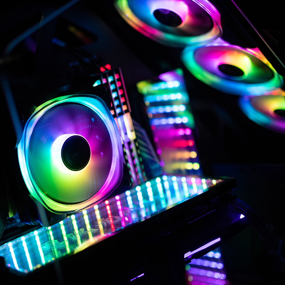 FR-701 ARGB LED PC Case Fan 120mm 9 Blade Addressable RGB Lighting PWM Chassis Cooling Fan 36pcs Lamp Beads Fan Cooler