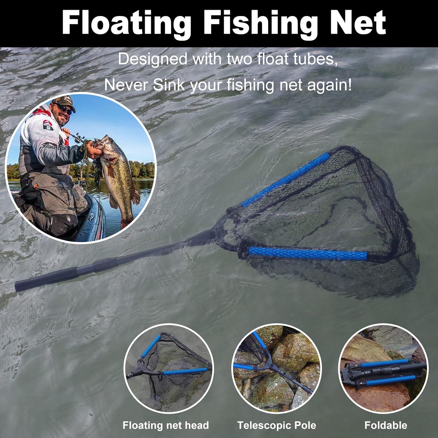 Floating Fishing Net Aluminium Alloy Foldable Tele... – Grandado
