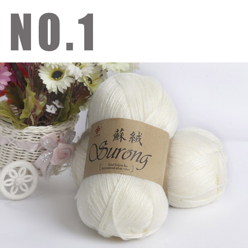 Fils à tricoter en coton, 1kg, fil en laine épais pour tricoter, Crochet, couture, écharpe, bricolage à la main: NO1 Milk white yarn