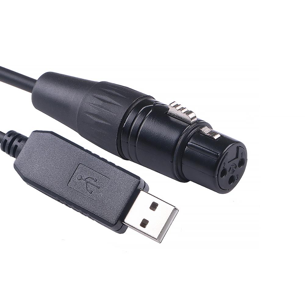 USB RS485 DMX Control DMX512 DMX400 DIY Serial Converter Stage Light Controller Equipment Cable: USB to dmx female / 3M