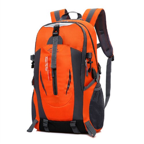 35L Waterproof Backpack Hiking Bag Cycling Climbing Backpacks Travel Outdoor Bags Men Women USB Charge Anti Theft Sports Bag: Orange