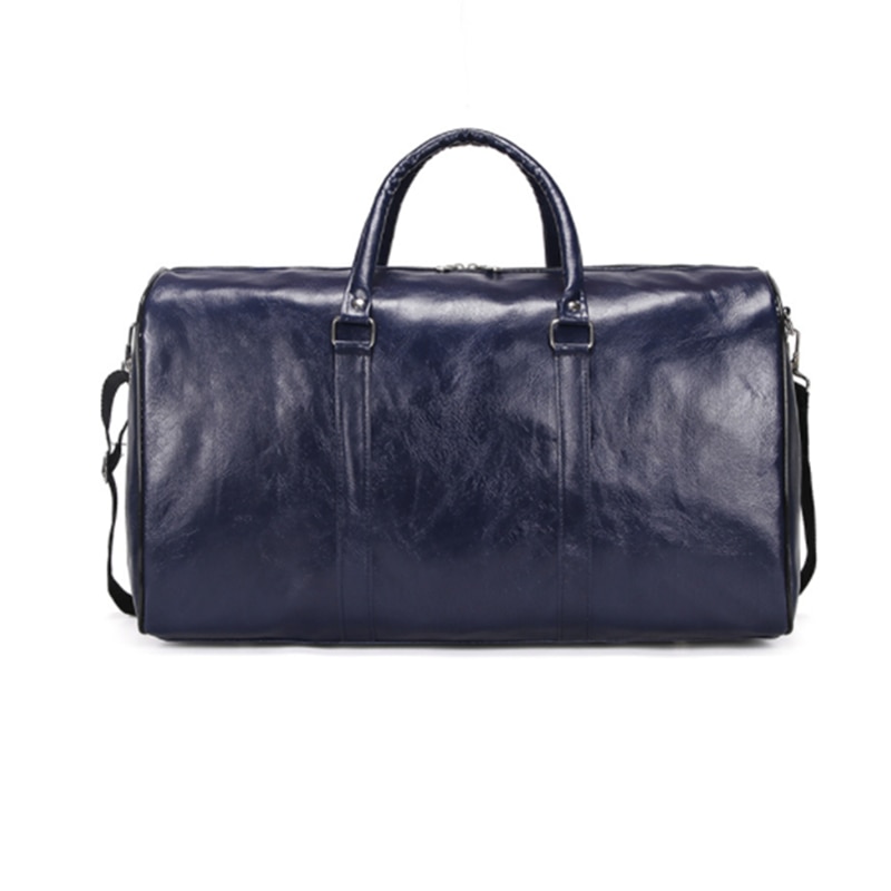 Læder rejsetaske stor duffel uafhængig stor fitness tasker håndtaske bagage skuldertaske sort mænd lynlås pu