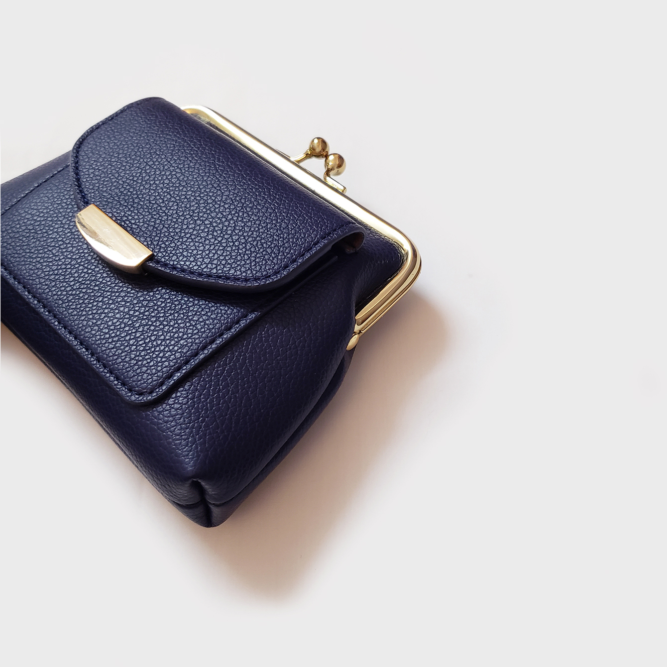 Vintage litchi-mønster håndveske lommebok dame kort søt trendy liten myntveske kortlommebok