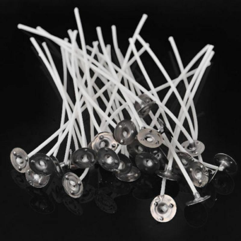 Mechas de algodón con núcleo de algodón puro, mechas preenceradas de cera sin humo, suministros para fiestas, 50-100 piezas, 2,5-20cm