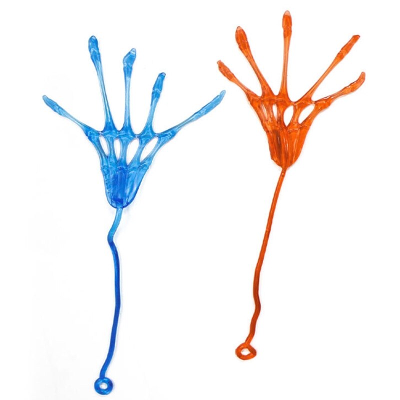 10 Stks/pak Stretchy Skeleton Palm Kleverige Handen Zintuiglijke Bendable Halloween Speelgoed