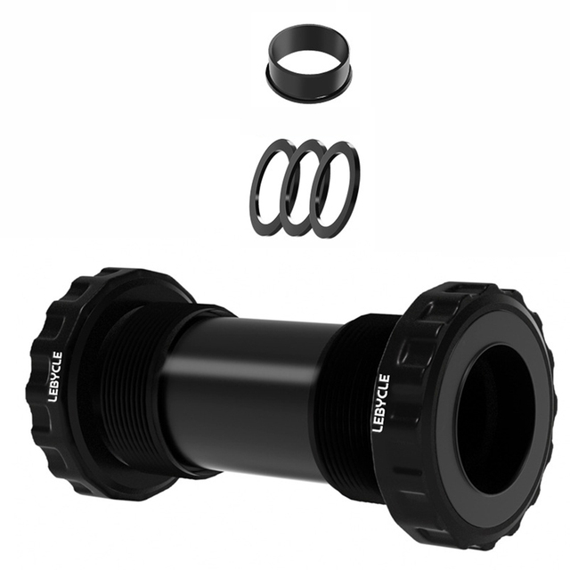 Bike Bottom Bracket MTB Road Bike Bicycle BB91 Threaded Bottom Bracket 68-73mm For-Shimano ID24mm Aluminum Alloy Cycling Parts: black