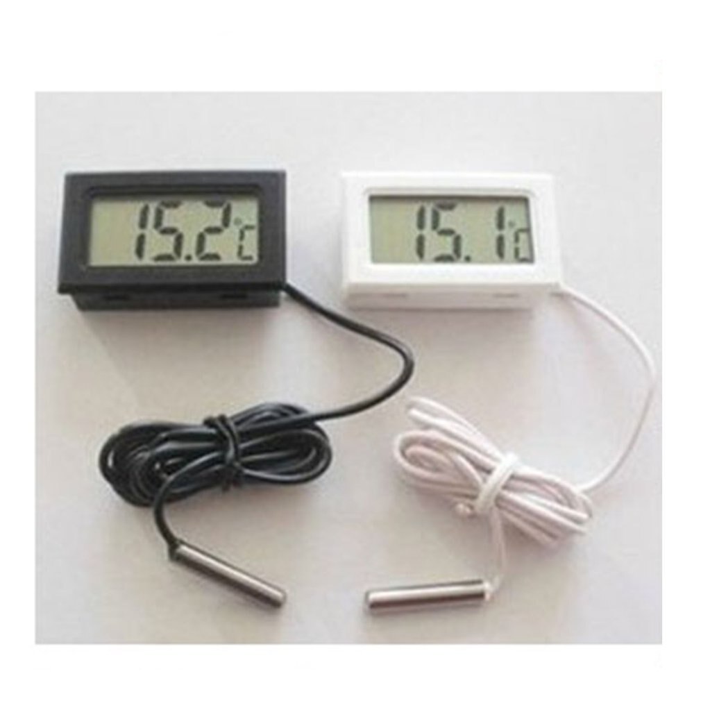 Auto Termometro Auto Ornamenti Display LCD Orologio Digitale Auto-Styling Temperatura Tester del Calibro Per Serbatoio di Pesce Frigorifero