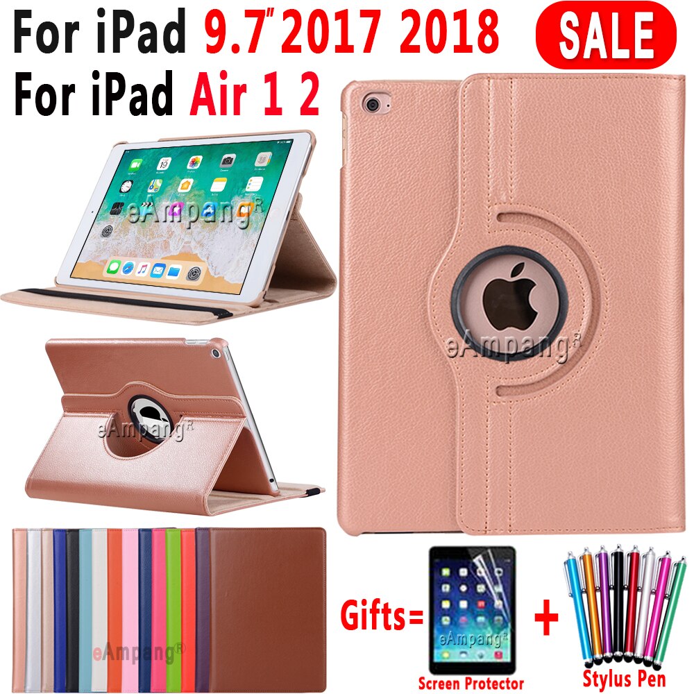 Voor ipad air 2 air 1 ipad 9.7 hoesje cover  a1822 a1823 a1893 a1954 5th 6th generatie hoesje 360 graden draaibaar funda