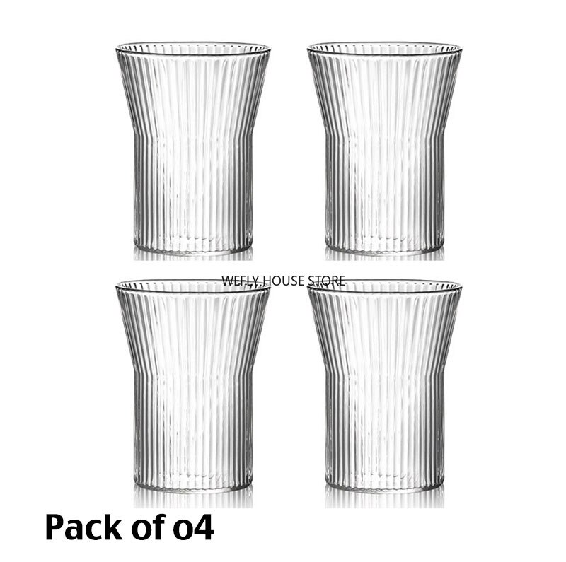 4Pcs Rimpel Whisky Bril, Water Glas, Sap Glas, Water Cup Set Van 4