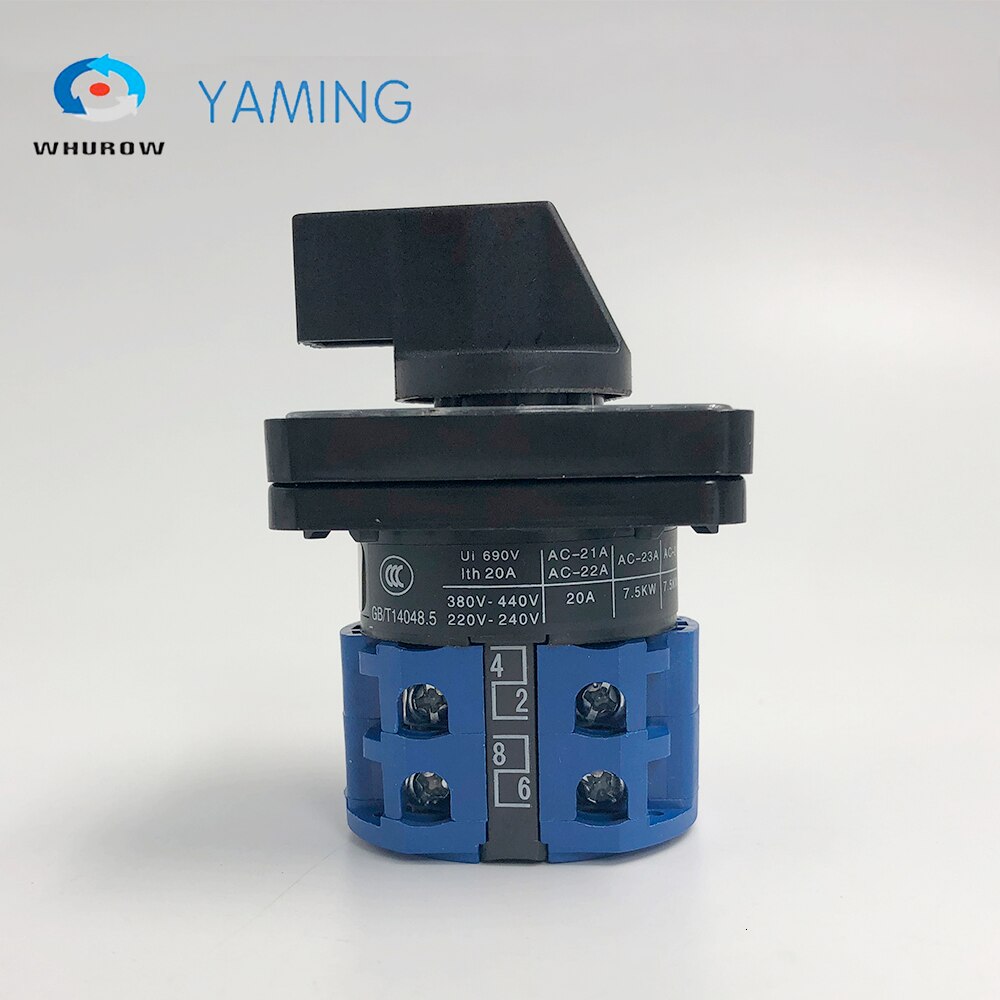 Reset Rotary Switch Selector 20A 2 Phases 3 Positions Changeover Cam Switches Self Resetting/Momentary LW26-20/2B LW28 LW39B