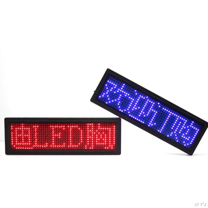LED Mini Digital Name Message Tag Badge Sign Business Card Screen PXPA