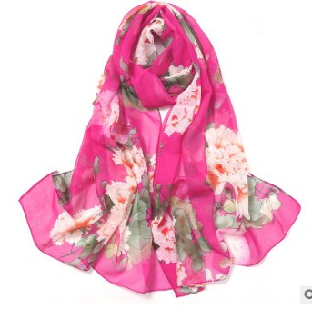 Beach flower print Georgette chiffon scarf silk square hijab cool shawl ladies foulard femme Scarves hair bufanda mujer: 10