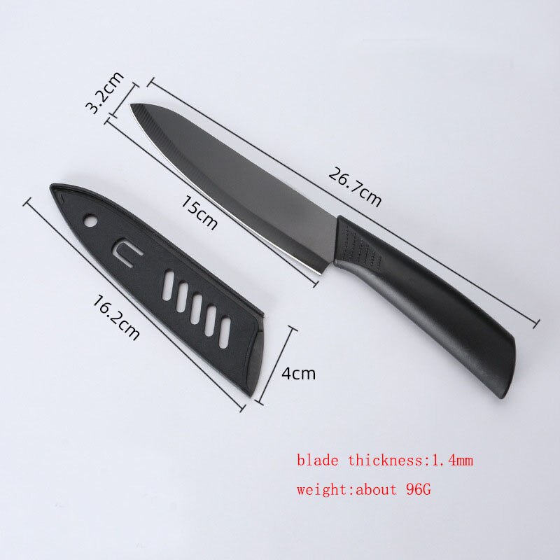 Chef Knife Stainless Steel Utility Paring Cutters Black Knife Cover Light Weight Rust-Proof Cutlery Kitchen Tools: utility knife